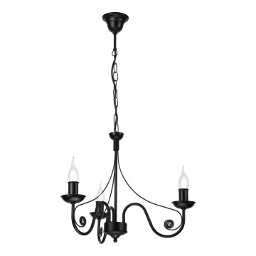 Candeeiro suspenso DONATO 3xE14/40W/230V preto