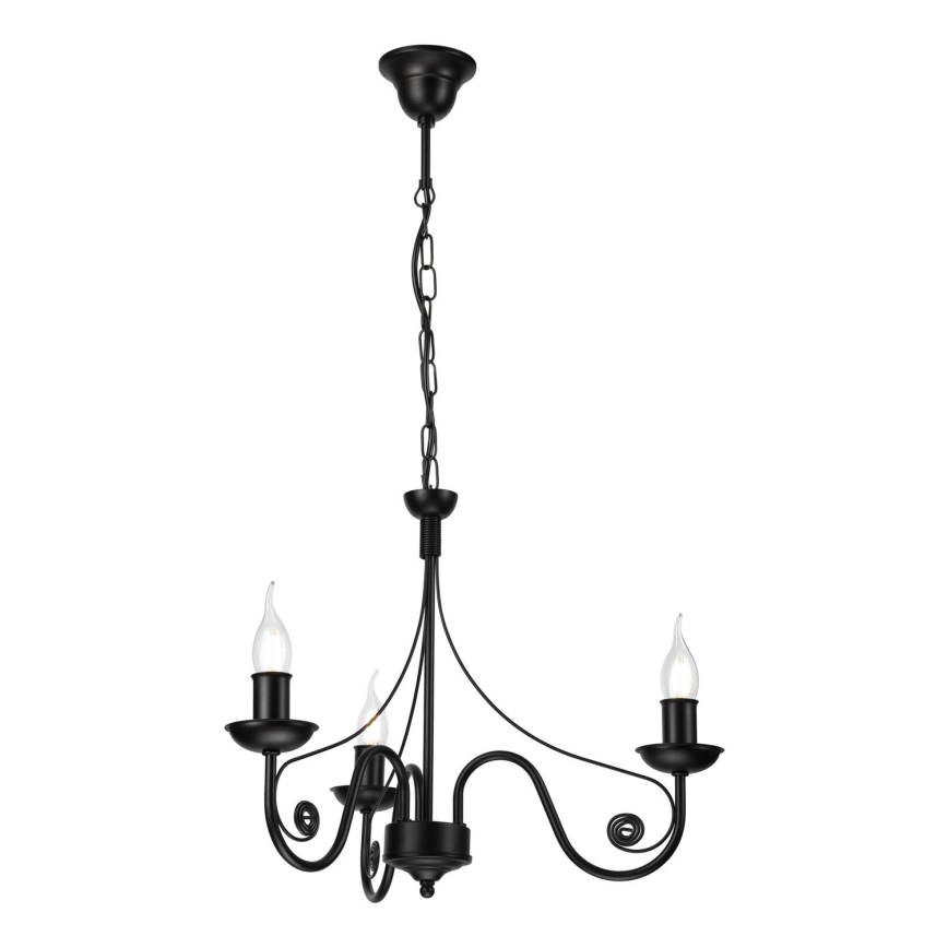 Candeeiro suspenso DONATO 3xE14/40W/230V preto