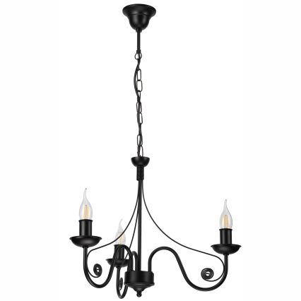 Candeeiro suspenso DONATO 3xE14/40W/230V preto