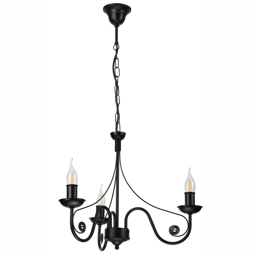Candeeiro suspenso DONATO 3xE14/40W/230V preto