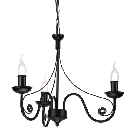 Candeeiro suspenso DONATO 3xE14/40W/230V preto