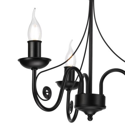 Candeeiro suspenso DONATO 3xE14/40W/230V preto