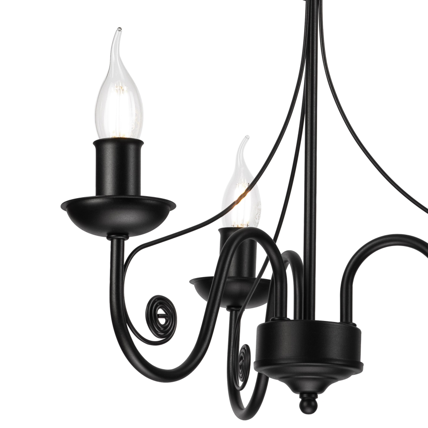 Candeeiro suspenso DONATO 3xE14/40W/230V preto