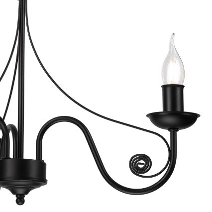 Candeeiro suspenso DONATO 3xE14/40W/230V preto