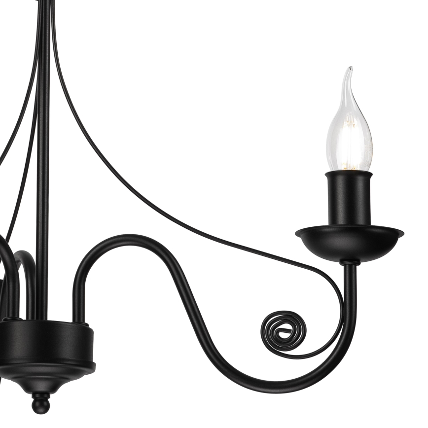Candeeiro suspenso DONATO 3xE14/40W/230V preto