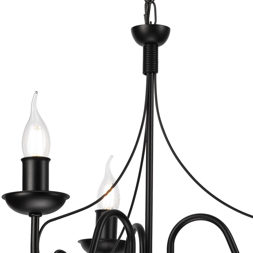 Candeeiro suspenso DONATO 3xE14/40W/230V preto