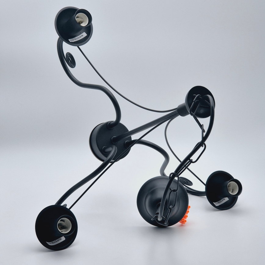Candeeiro suspenso DONATO 3xE14/40W/230V preto