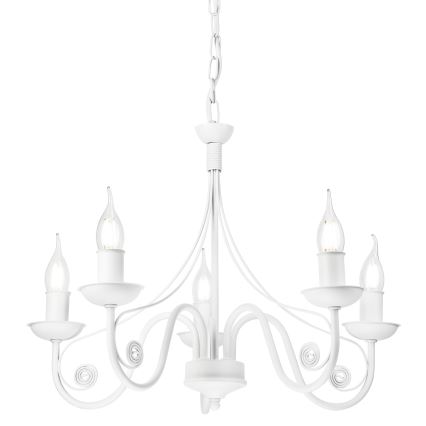 Candeeiro suspenso DONATO 5xE14/40W/230V branco