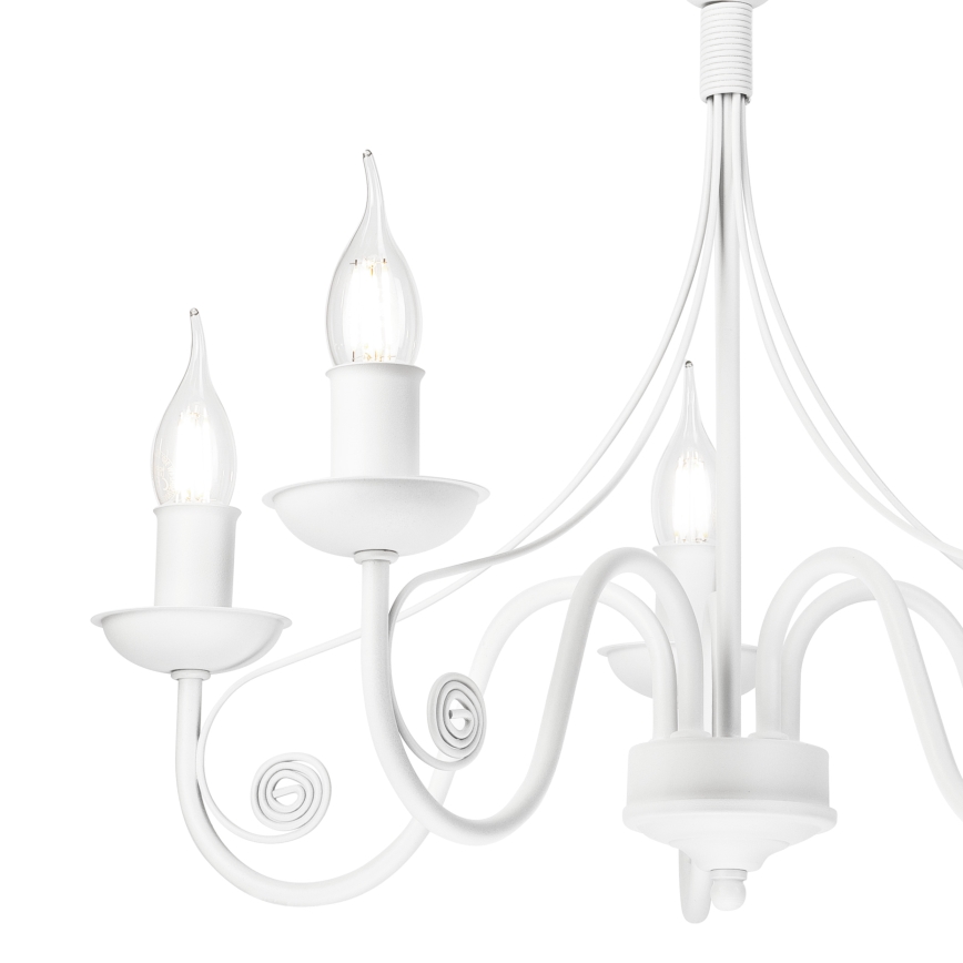 Candeeiro suspenso DONATO 5xE14/40W/230V branco