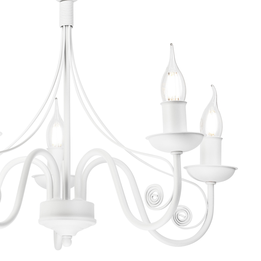 Candeeiro suspenso DONATO 5xE14/40W/230V branco