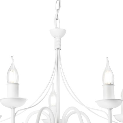 Candeeiro suspenso DONATO 5xE14/40W/230V branco