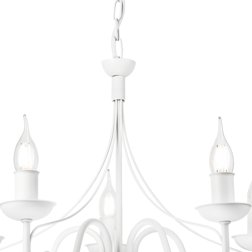 Candeeiro suspenso DONATO 5xE14/40W/230V branco