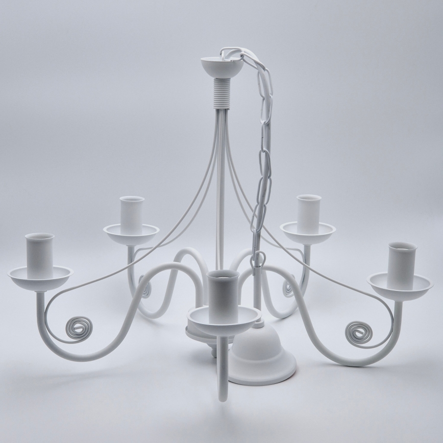 Candeeiro suspenso DONATO 5xE14/40W/230V branco