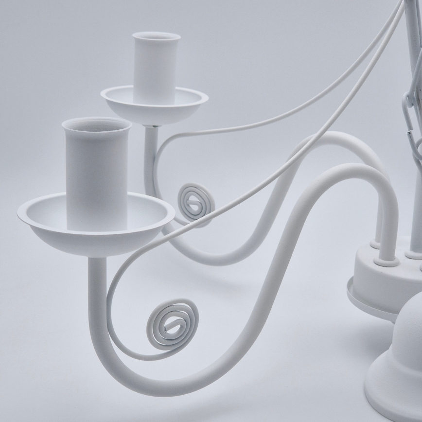 Candeeiro suspenso DONATO 5xE14/40W/230V branco