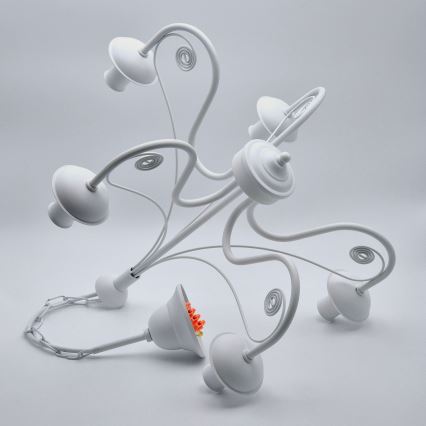 Candeeiro suspenso DONATO 5xE14/40W/230V branco