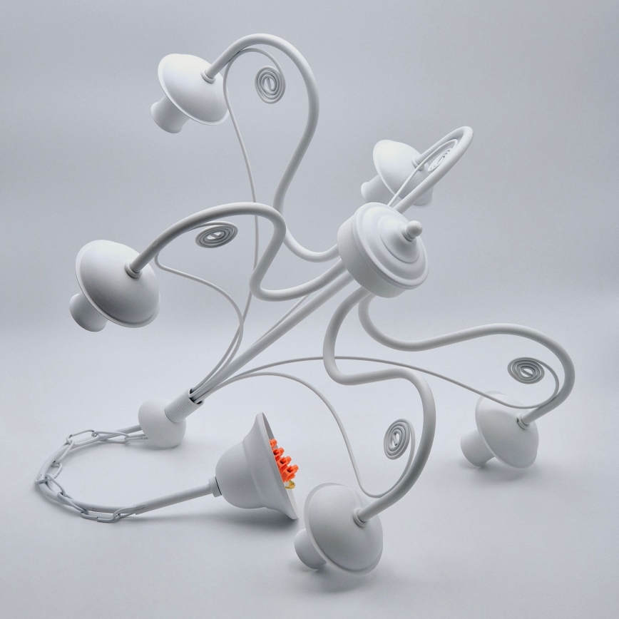 Candeeiro suspenso DONATO 5xE14/40W/230V branco