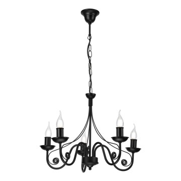 Candeeiro suspenso DONATO 5xE14/40W/230V preto