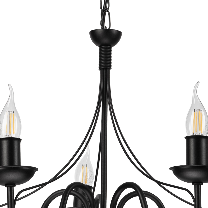 Candeeiro suspenso DONATO 5xE14/40W/230V preto