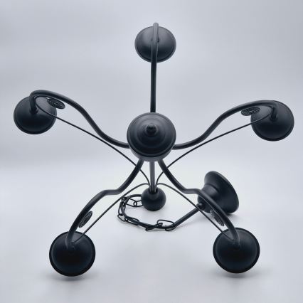 Candeeiro suspenso DONATO 5xE14/40W/230V preto