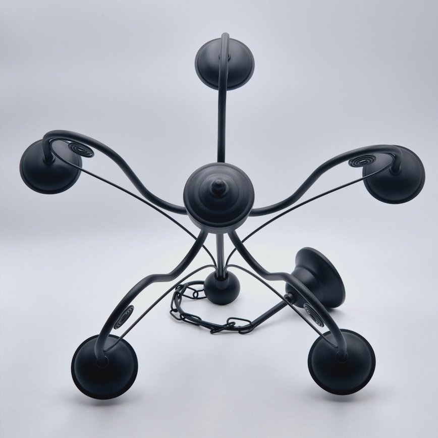 Candeeiro suspenso DONATO 5xE14/40W/230V preto