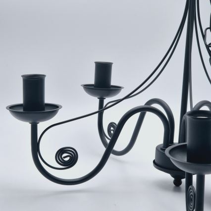 Candeeiro suspenso DONATO 5xE14/40W/230V preto