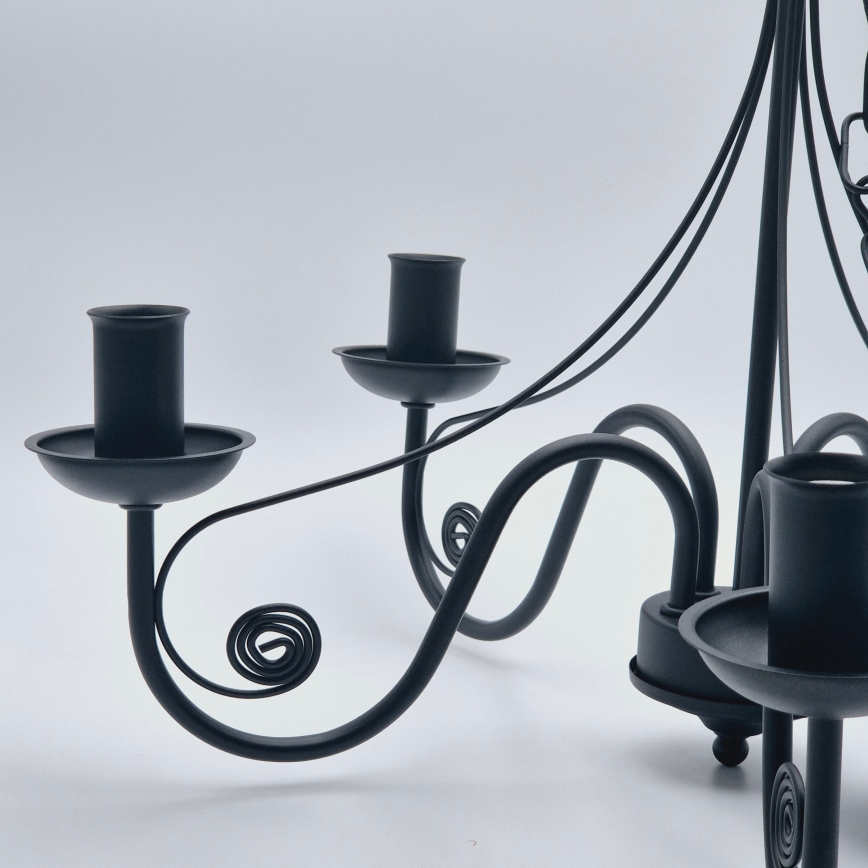 Candeeiro suspenso DONATO 5xE14/40W/230V preto