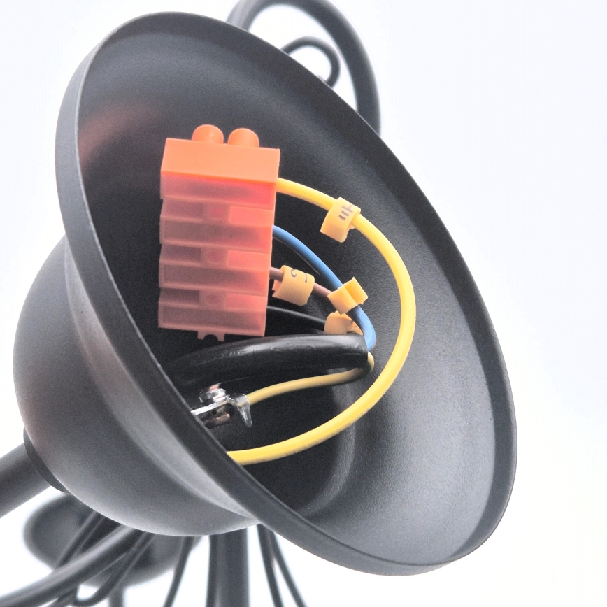 Candeeiro suspenso DONATO 5xE14/40W/230V preto