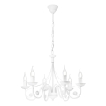 Candeeiro suspenso DONATO 6xE14/40W/230V branco