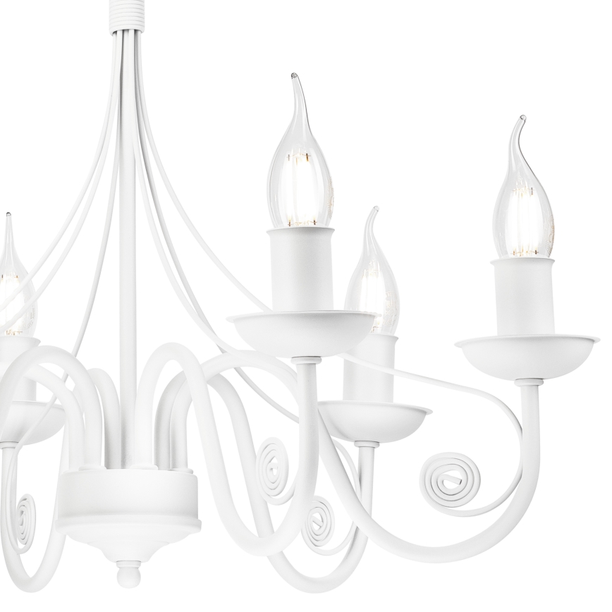 Candeeiro suspenso DONATO 6xE14/40W/230V branco