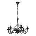 Candeeiro suspenso DONATO 6xE14/40W/230V preto