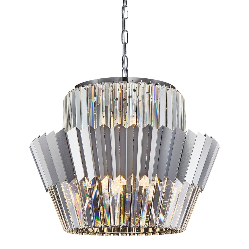 Candeeiro suspenso DONNA 12xE14/40W/230V diâmetro 55 cm cromado mate