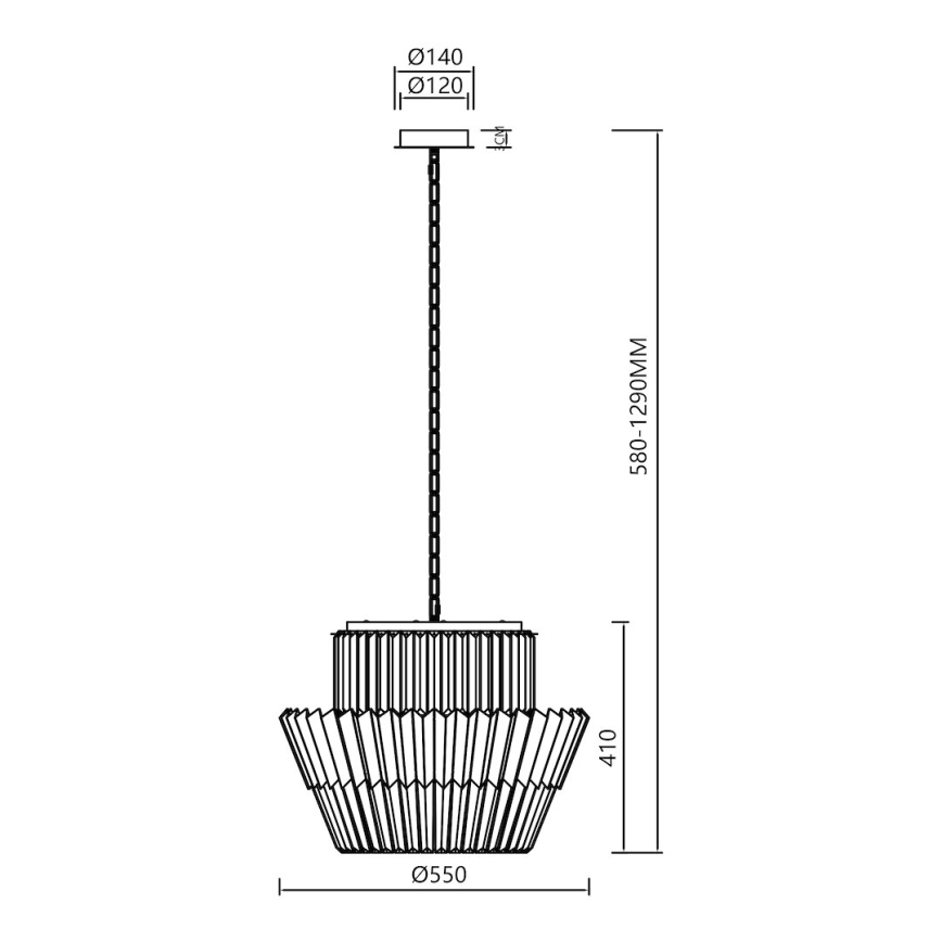 Candeeiro suspenso DONNA 12xE14/40W/230V diâmetro 55 cm cromado mate