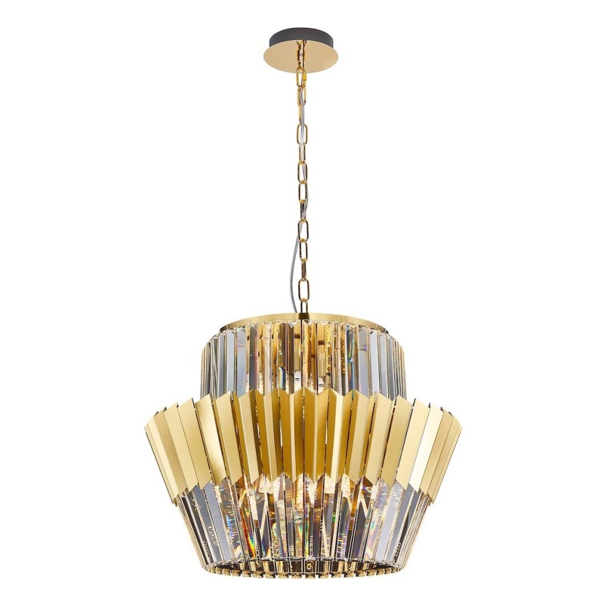 Candeeiro suspenso DONNA 12xE14/40W/230V diâmetro 55 cm dourado