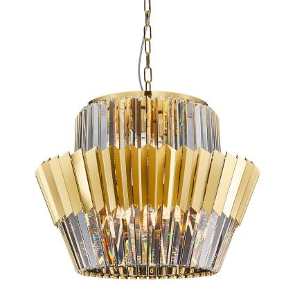 Candeeiro suspenso DONNA 12xE14/40W/230V diâmetro 55 cm dourado