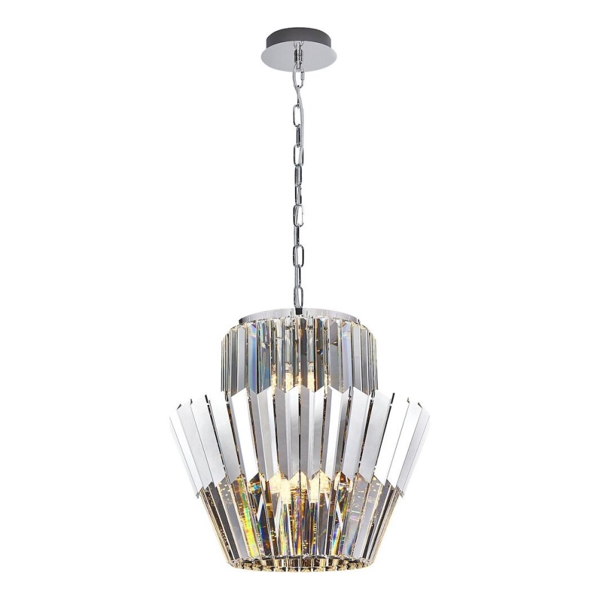 Candeeiro suspenso DONNA 9xE14/40W/230V diâmetro 45 cm cromado mate