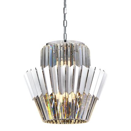 Candeeiro suspenso DONNA 9xE14/40W/230V diâmetro 45 cm cromado mate