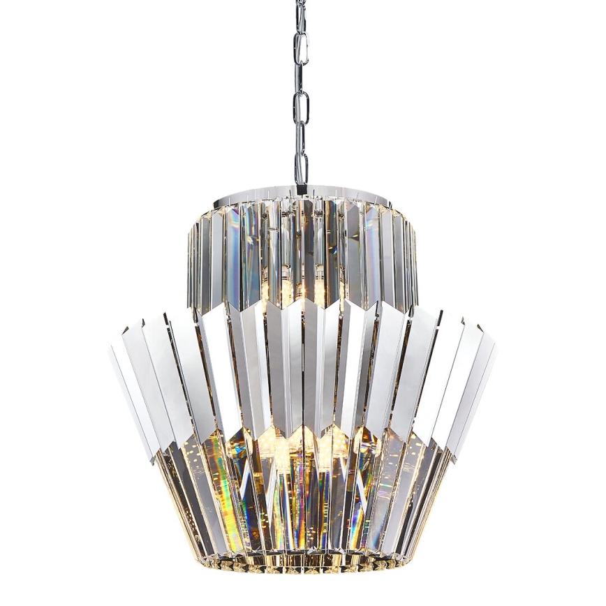 Candeeiro suspenso DONNA 9xE14/40W/230V diâmetro 45 cm cromado mate