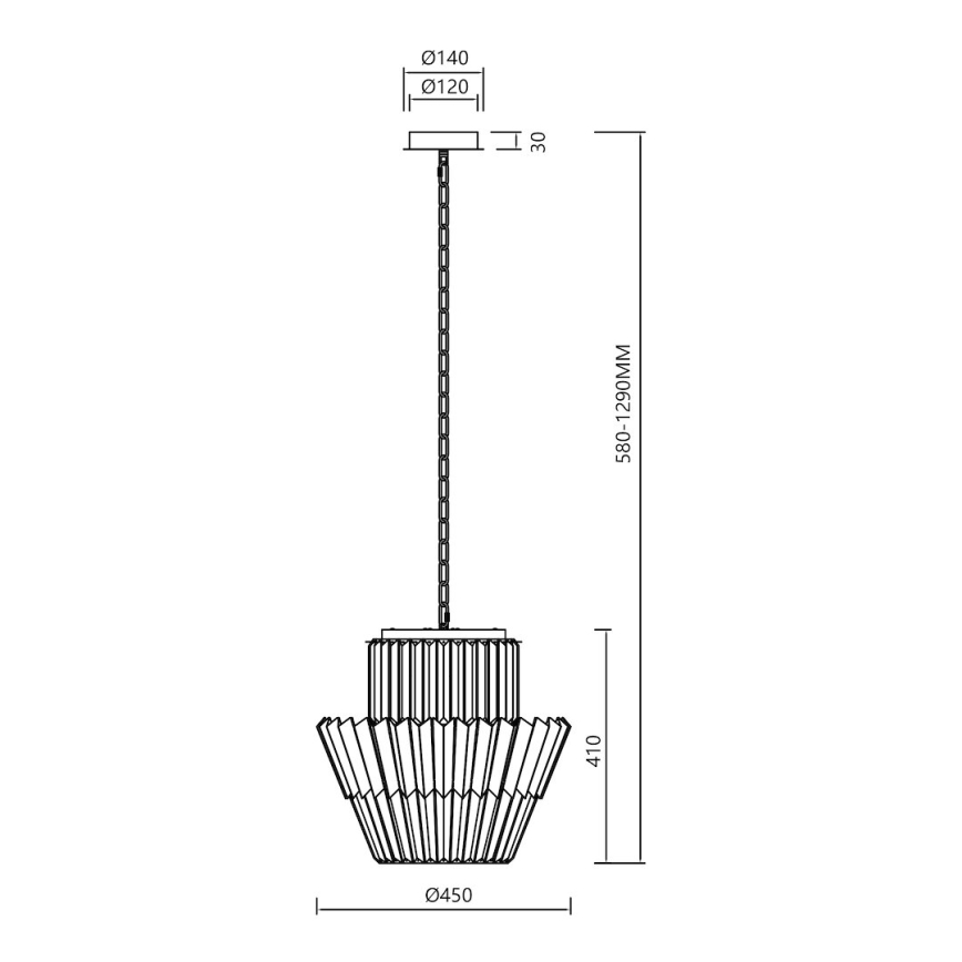 Candeeiro suspenso DONNA 9xE14/40W/230V diâmetro 45 cm cromado mate