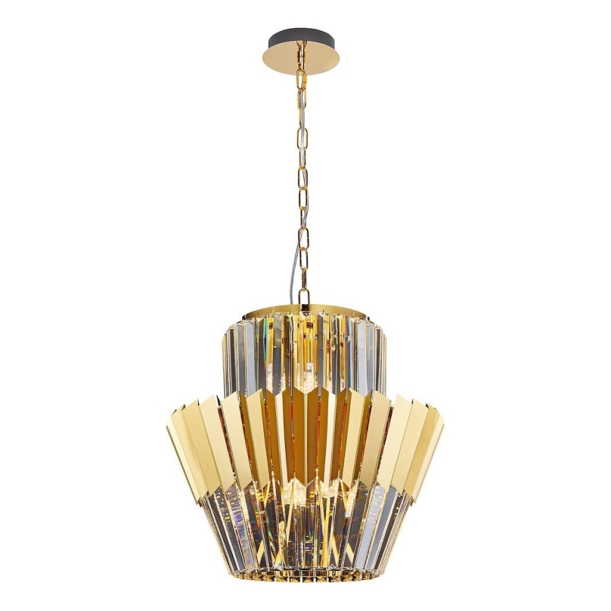 Candeeiro suspenso DONNA 9xE14/40W/230V diâmetro 45 cm dourado