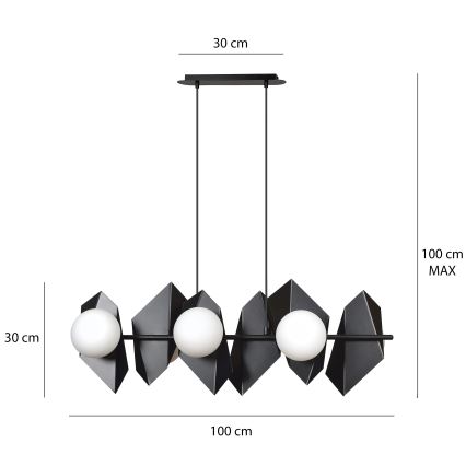 Candeeiro suspenso DRIFTON 6xE14/10W/230V preto