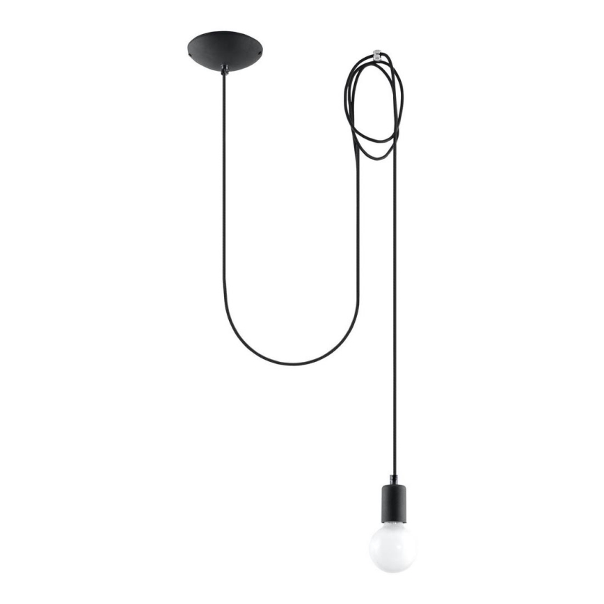 Candeeiro suspenso EDISON 1 1xE27/60W/230V aranha preto