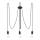 Candeeiro suspenso EDISON 3 3xE27/60W/230V aranha preto