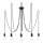 Candeeiro suspenso EDISON 5 5xE27/60W/230V aranha preto