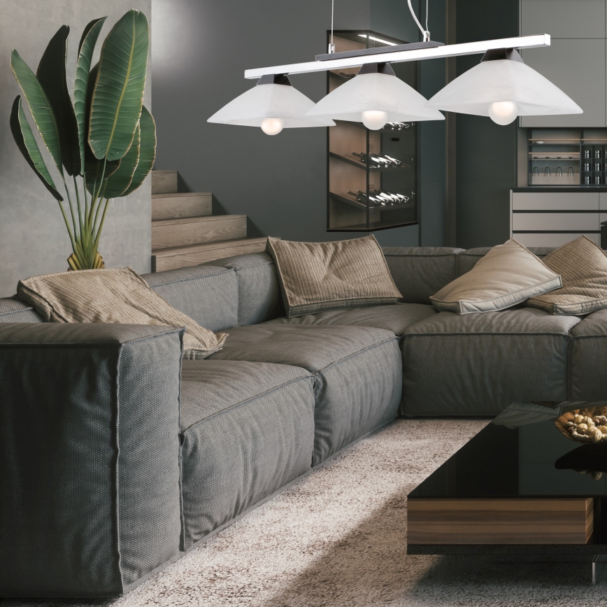 Candeeiro suspenso ELA 3xE27/60W/230V faia
