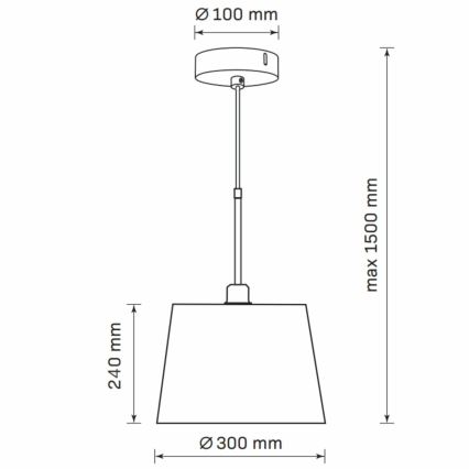 Candeeiro suspenso ELENA 1xE27/20W/230V preto