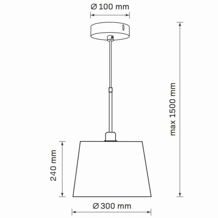 Candeeiro suspenso ELENA 1xE27/20W/230V preto