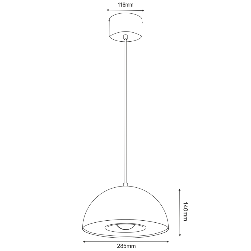 Candeeiro suspenso ELGUND 1xE27/15W/230V diâmetro 28,5 cm bege