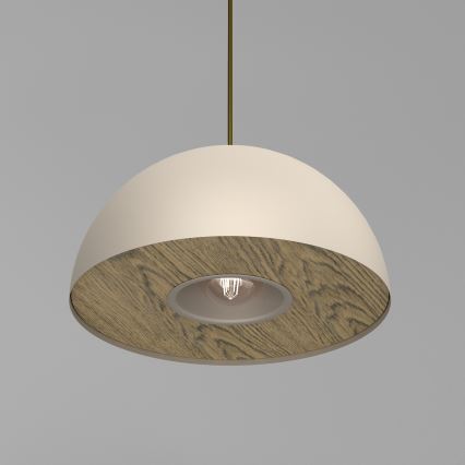 Candeeiro suspenso ELGUND 1xE27/15W/230V diâmetro 35 cm bege