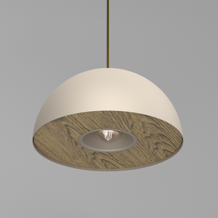Candeeiro suspenso ELGUND 1xE27/15W/230V diâmetro 35 cm bege