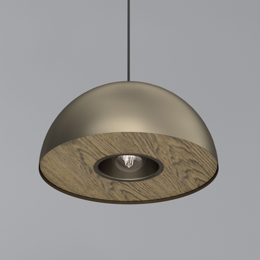 Candeeiro suspenso ELGUND 1xE27/15W/230V diâmetro 35 cm latão